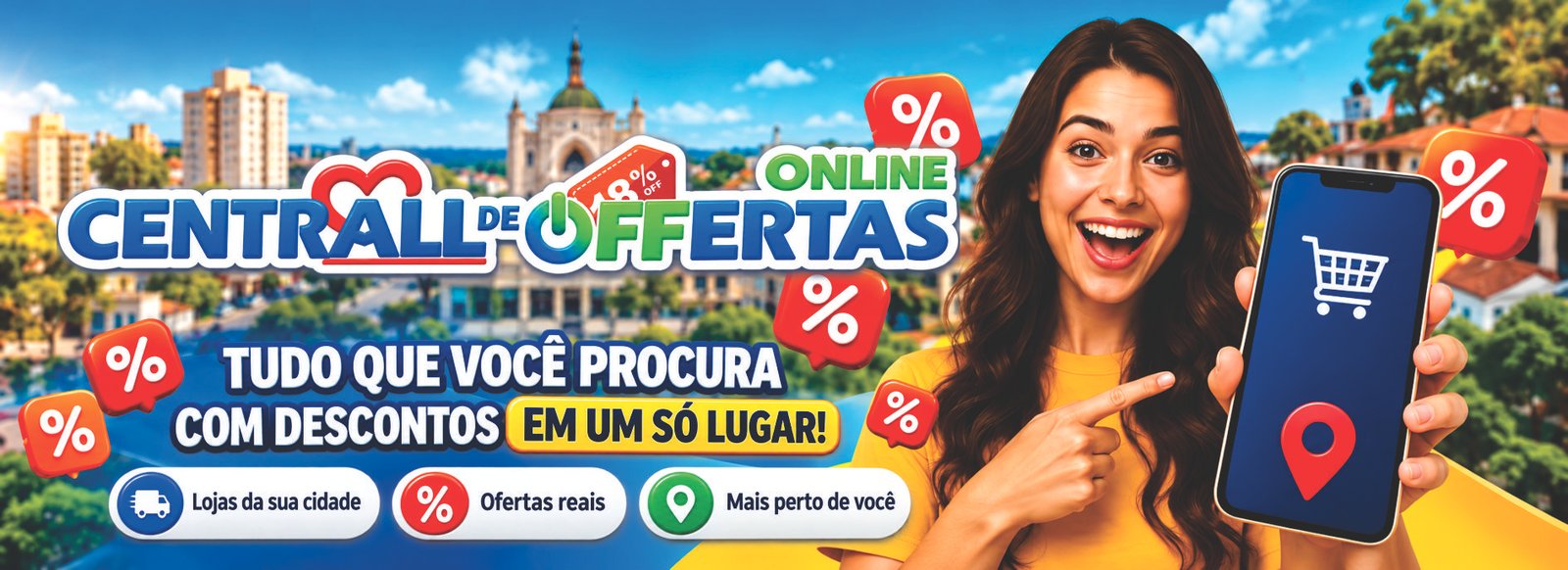 Centrall de Offertas Online. Tudo que você procura com descontos em um só lugar. Lojas da sua cidade, ofertas reais, mais perto de você.