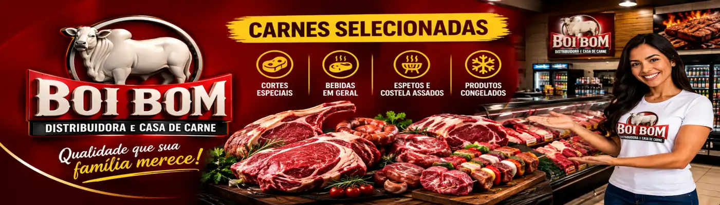 Banner de Boi Bom – Distribuidora e Casa de Carnes