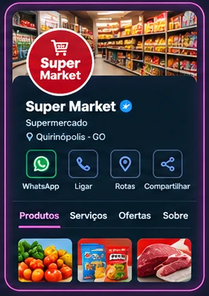 Exemplo de página de empresa no LigaZap
