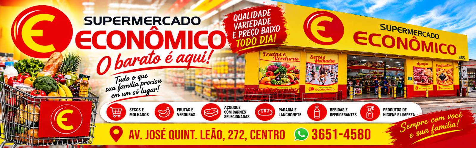 Banner de Supermercado Econômico